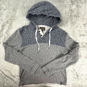 Lucky Brand Women's Hoodie Size Small Petite Oversized Blue and Grey‎